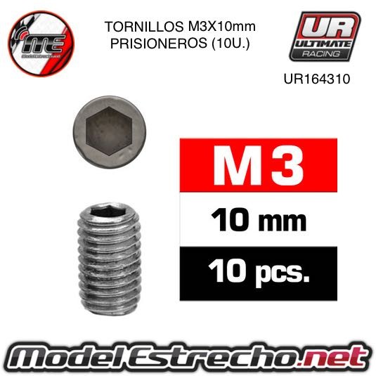 TORNILLOS M3X10 PRISIONERO (10U.)  Ref: UR164310
