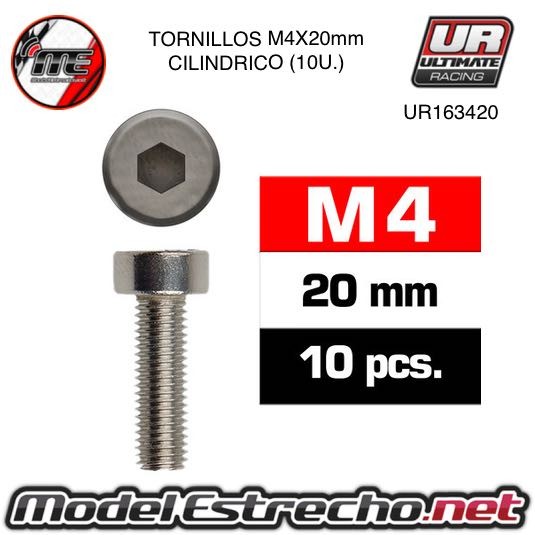 TORNILLOS M4x20mm CILINDRICO (10U.)   Ref: UR163420