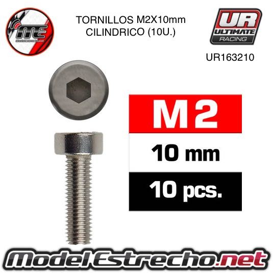 TORNILLOS M2x10mm CILINDRICO (10U.)   Ref: UR163210