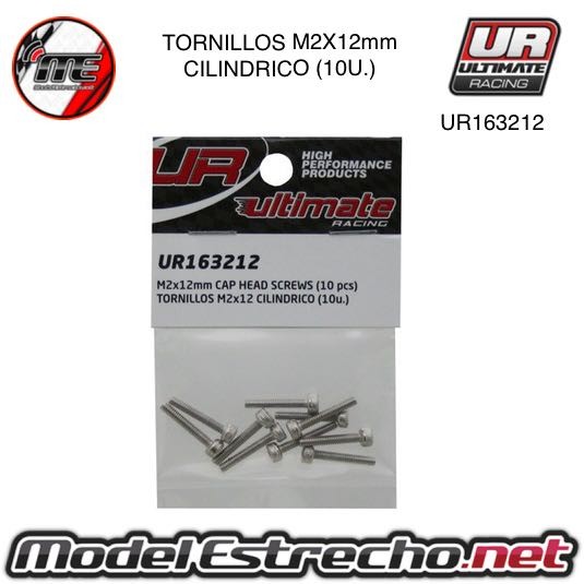TORNILLOS M2x12mm CILINDRICO (10U.)   Ref: UR163212