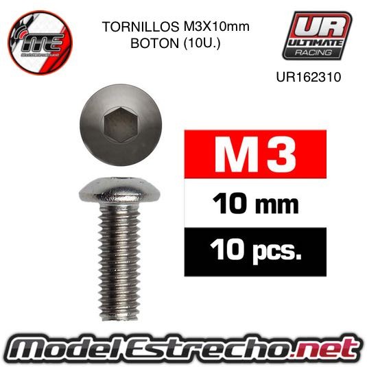 TORNILLOS SIG M3x10mm BOTON (10U.)   Ref: UR162310