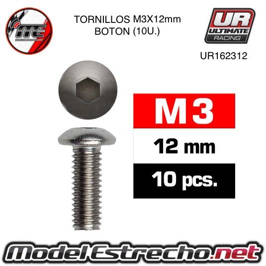 TORNILLOS SIG M3x12mm BOTON (10U.)   Ref: UR162312