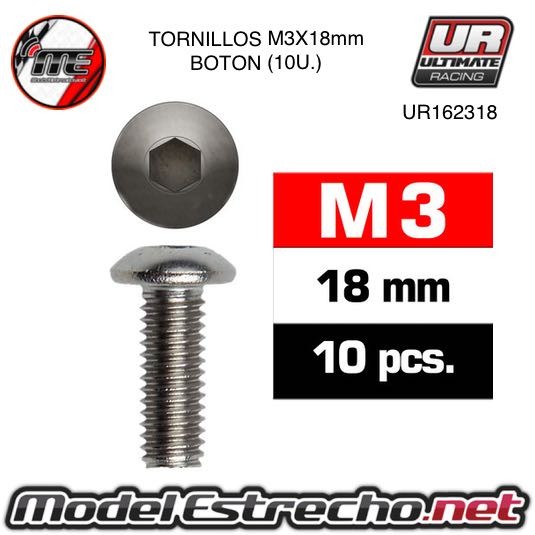 TORNILLOS SIG M3x18mm BOTON (10U.)   Ref: UR162318