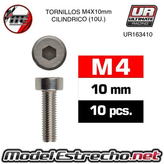 TORNILLOS M4x10mm CILINDRICO (10U.)   Ref: UR163410