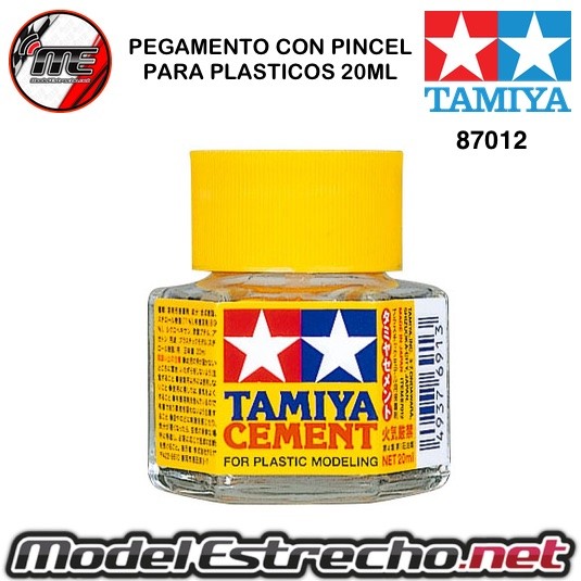 PEGAMENTO LIQUIDO CON PINCEL PARA PLASTICO 20ML TAMIYA  Ref: 87012