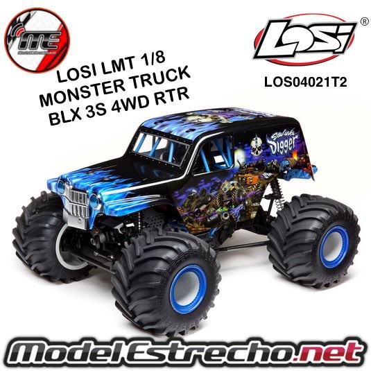 LOSI LMT 1/8 MONSTER TRUCK BLX 3S 4WD RTR ( GRAVE DIGGER)  Ref: LOS04021T2